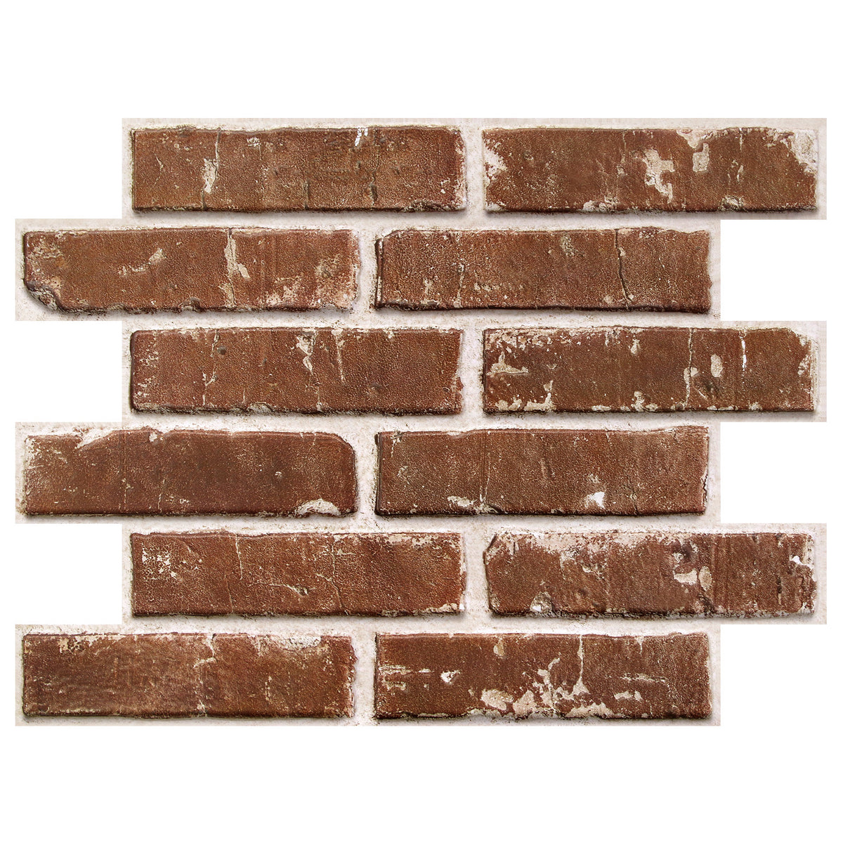3D Russet Brick Peel and Stick Wall Panels