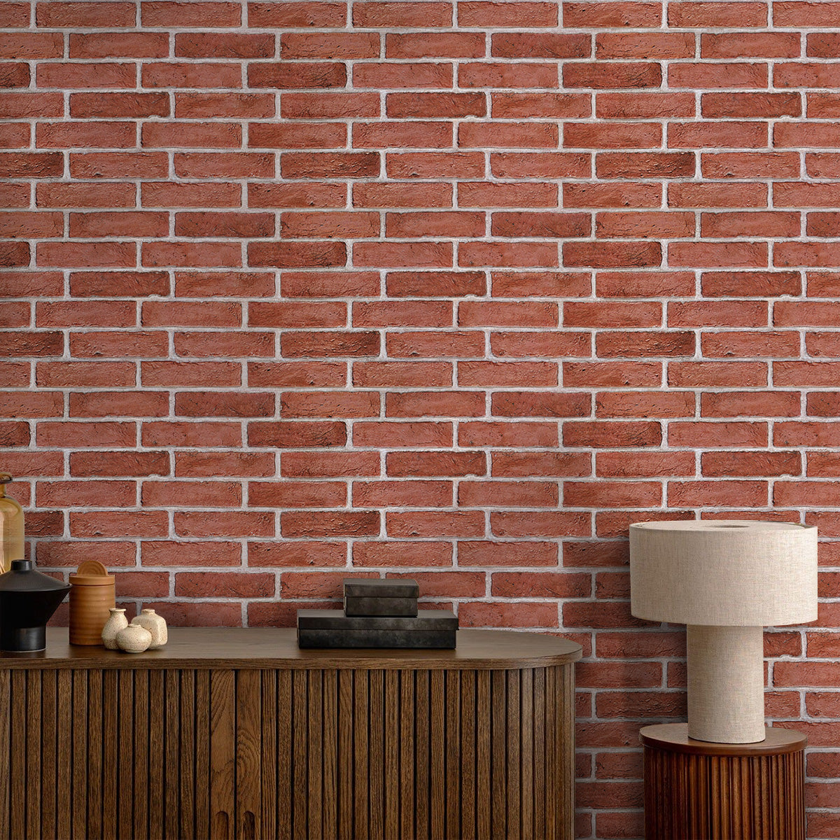 3D Classic Red Brick Extra Large Wall Panels Peel and Stick