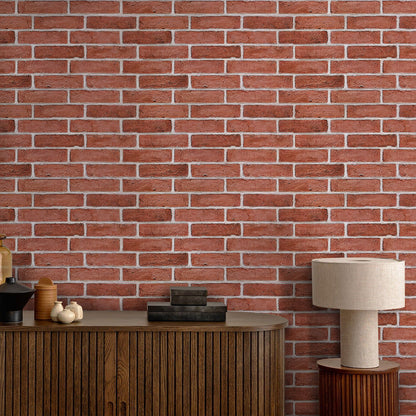 3D Classic Red Brick Extra Large Wall Panels Peel and Stick