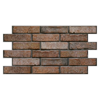 3D Dark Brown Brick Extra Large Wall Panels Peel and Stick