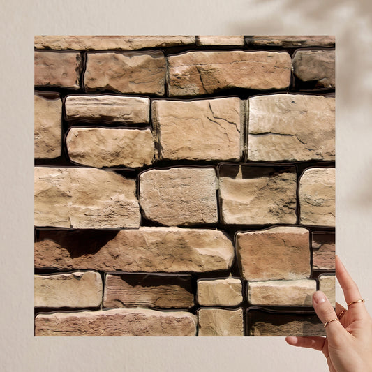 3D Rustic Stacked Stone Wall Panels Peel and Stick