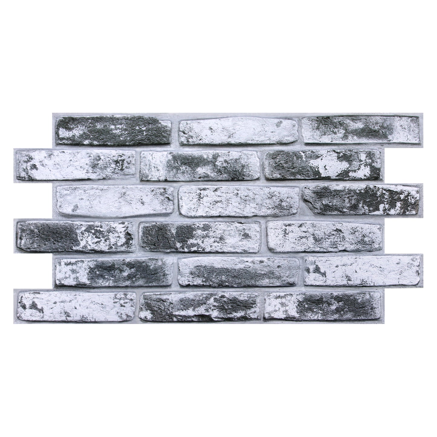 3D Gray Whitewash Brick Extra Large Wall Panels Peel and Stick