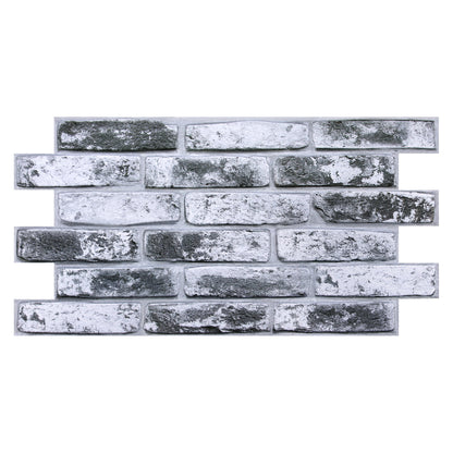 3D Gray Whitewash Brick Extra Large Wall Panels Peel and Stick
