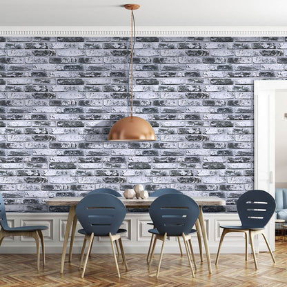 3D Gray Whitewash Brick Extra Large Wall Panels Peel and Stick