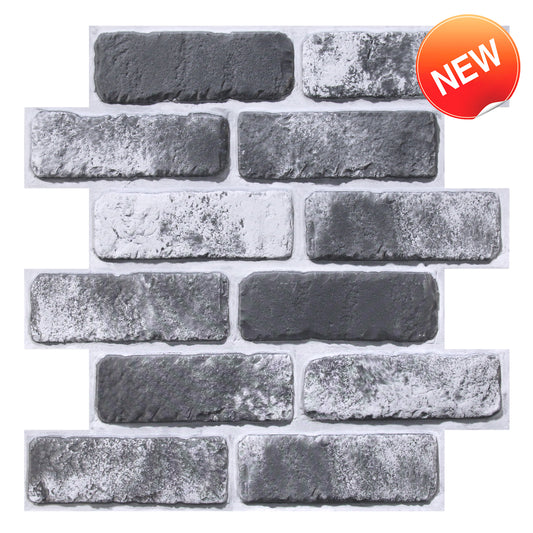 3D Grey Black Whitewash Brick Wall Panels Peel and Stick