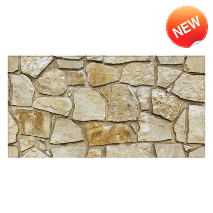 3D Brown Fieldstone Extra Large Wall Panels Peel and Stick