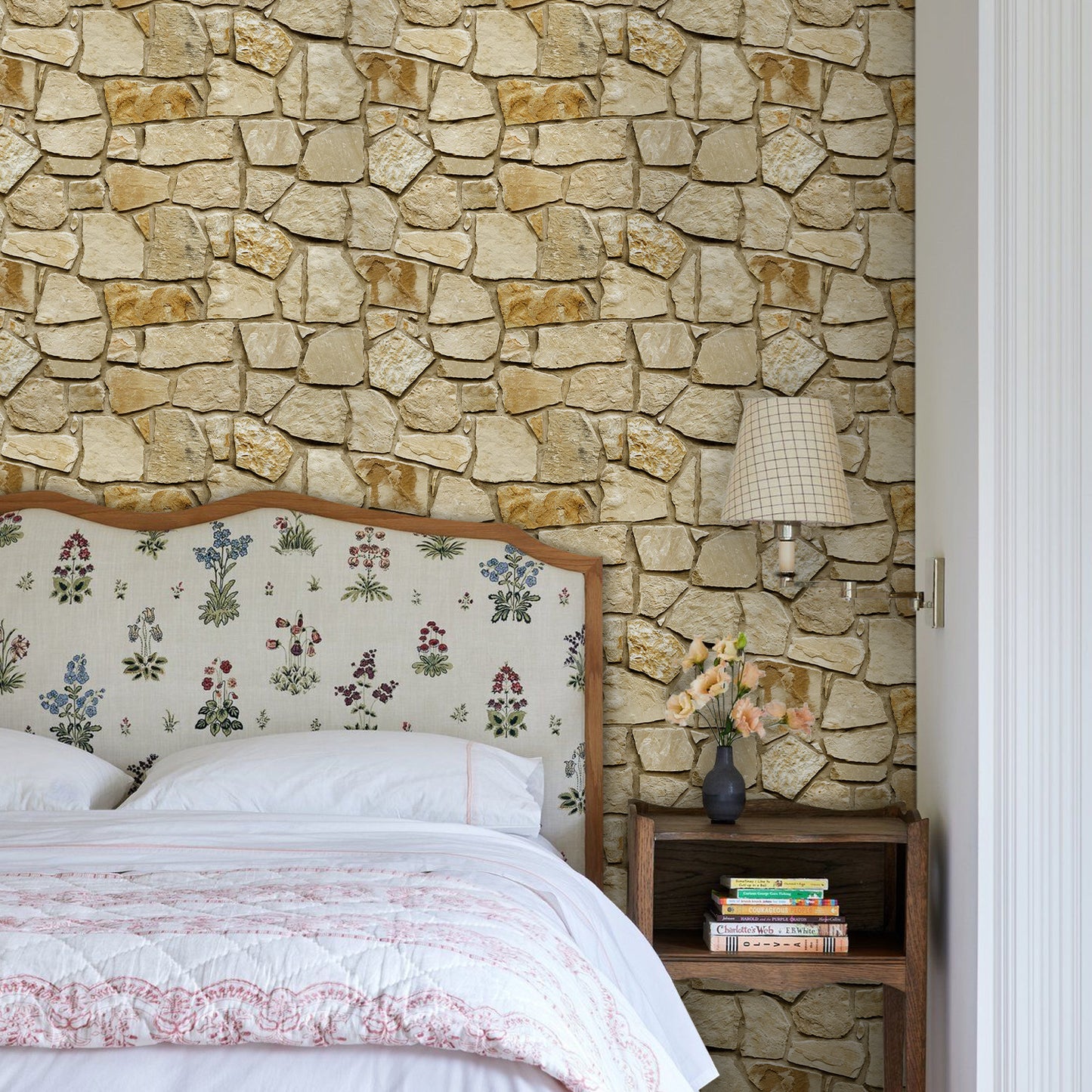 3D Brown Fieldstone Extra Large Wall Panels Peel and Stick