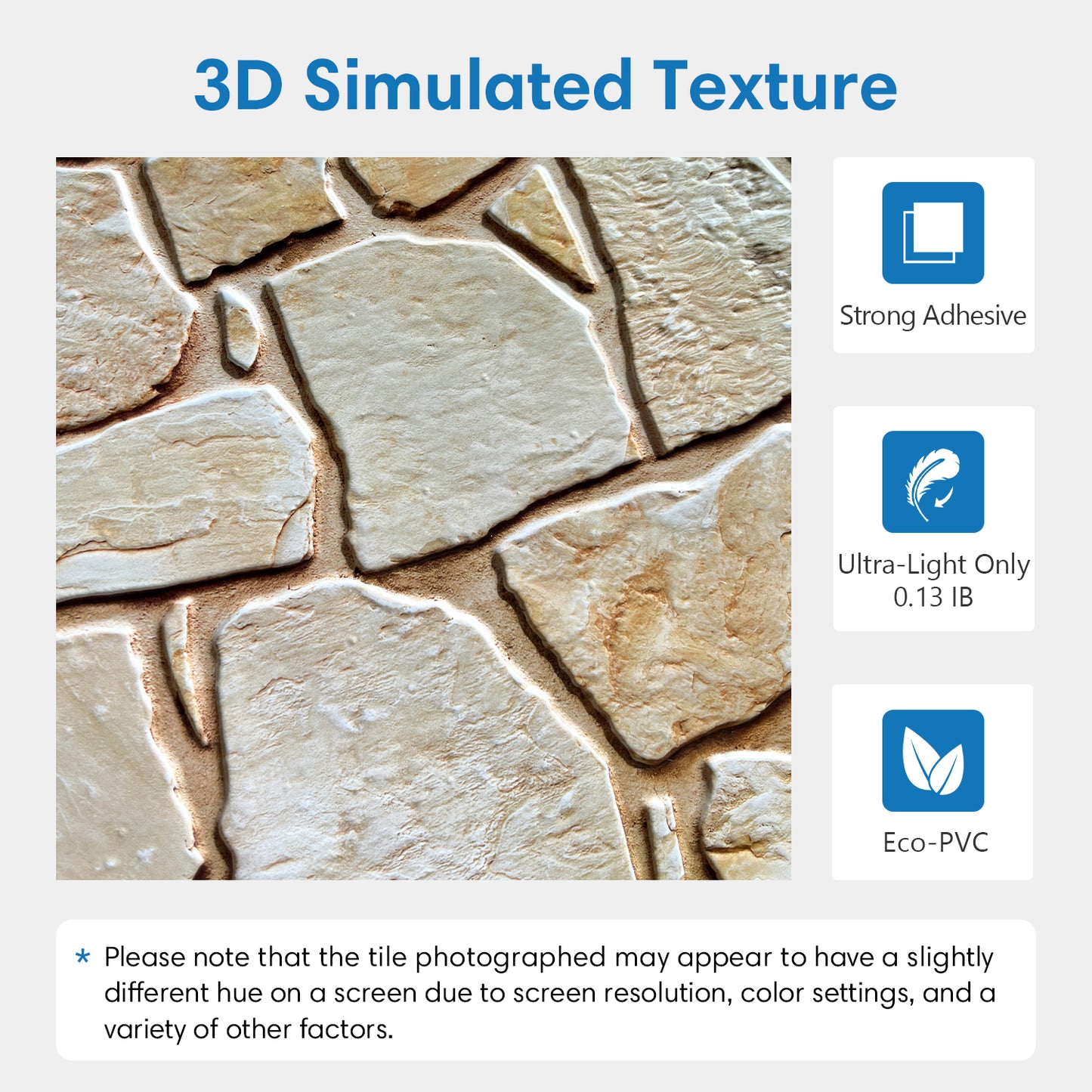 3D Light Brown Fieldstone Wall Panels Peel and Stick