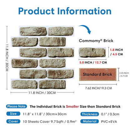 3D Camouflage Yellow Brick Wall Panels Peel and Stick