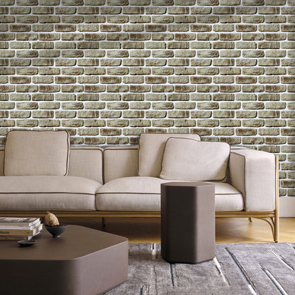 3D Camouflage Yellow Brick Wall Panels Peel and Stick
