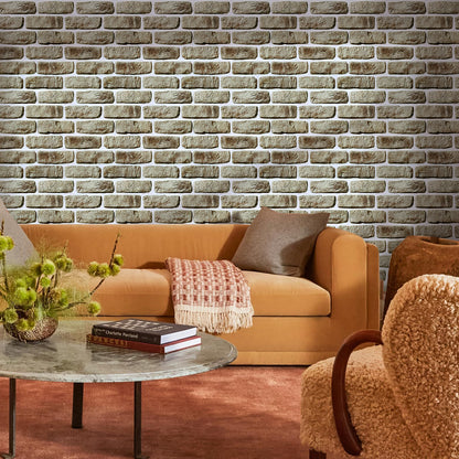 3D Camouflage Yellow Brick Wall Panels Peel and Stick