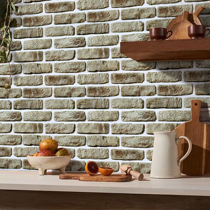 3D Camouflage Yellow Brick Wall Panels Peel and Stick