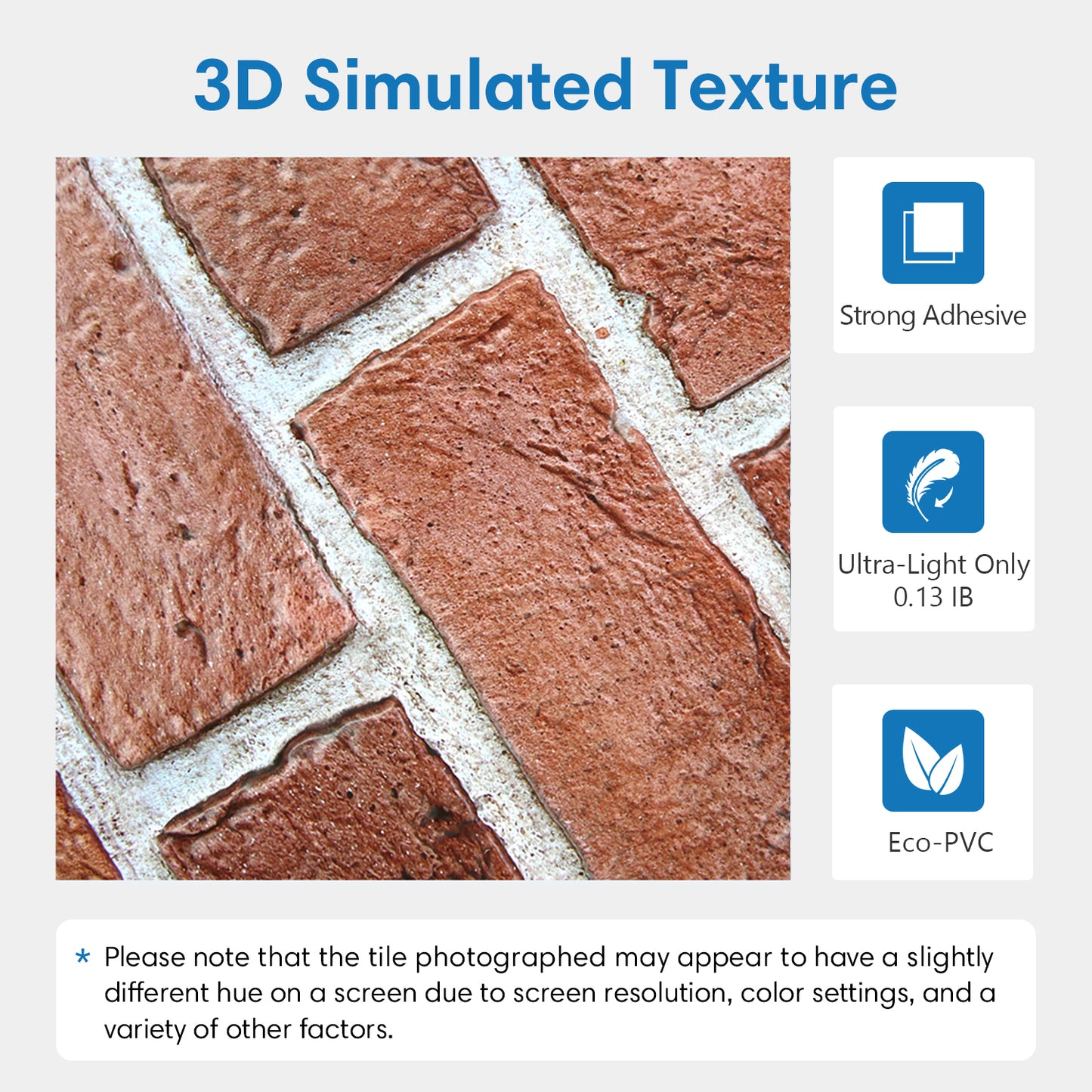 3D Classic Red Brick Wall Panels Peel and Stick