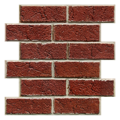 3D Dark Red Brick Wall Panels Peel and Stick