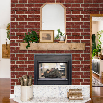 3D Dark Red Brick Wall Panels Peel and Stick