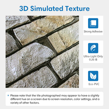 3D Drystack Stone Extra Large Wall Panels Peel and Stick