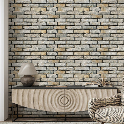 3D Drystack Stone Extra Large Wall Panels Peel and Stick