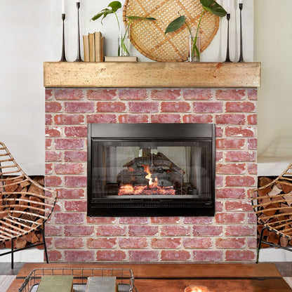 3D Old Red Rustic Brick Wall Panels Peel and Stick