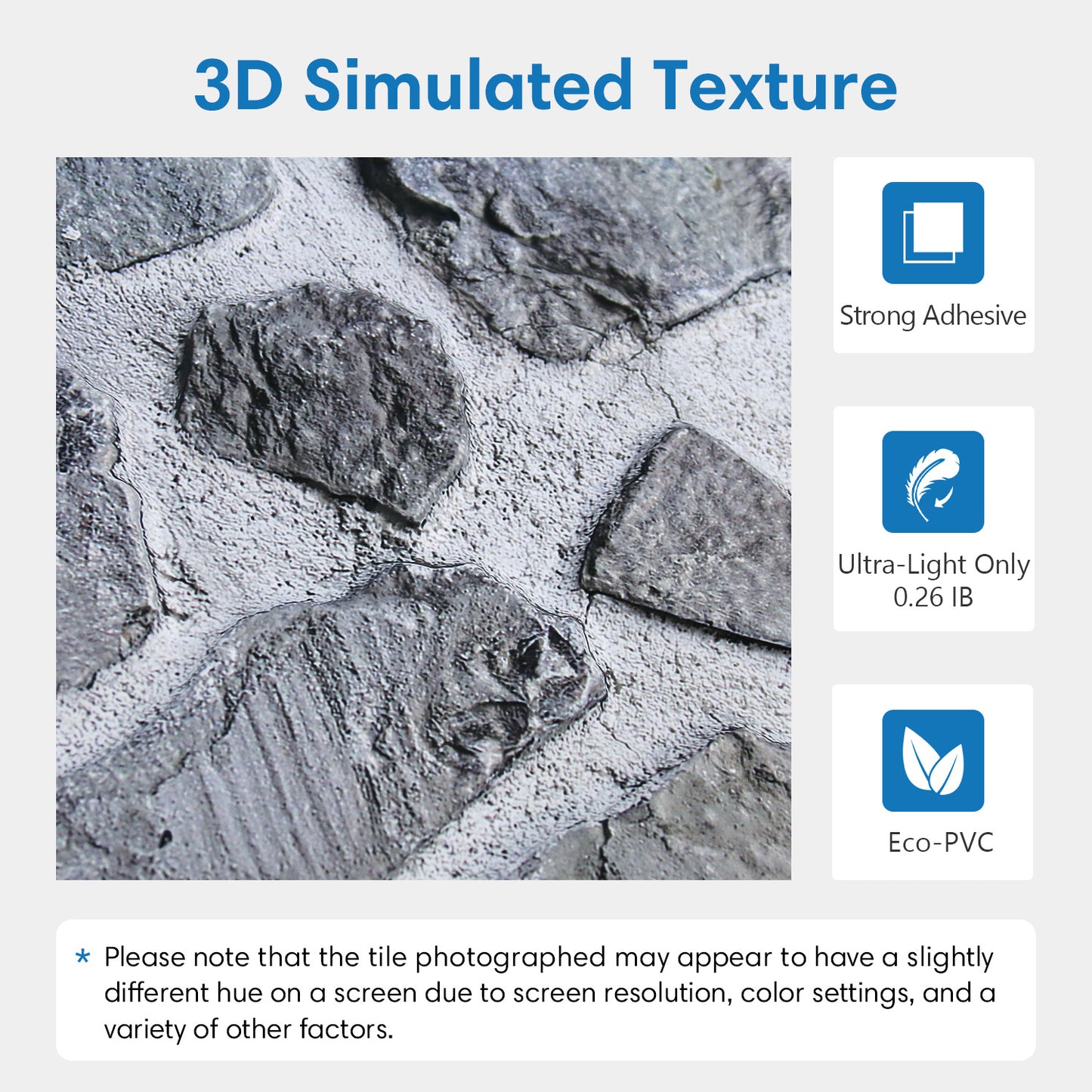 3D Retro Faux Stone Extra Large Wall Panels Peel and Stick