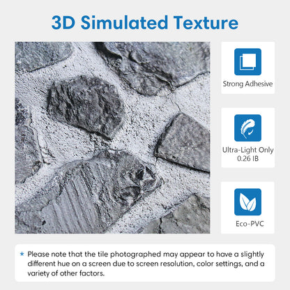 3D Retro Faux Stone Extra Large Wall Panels Peel and Stick