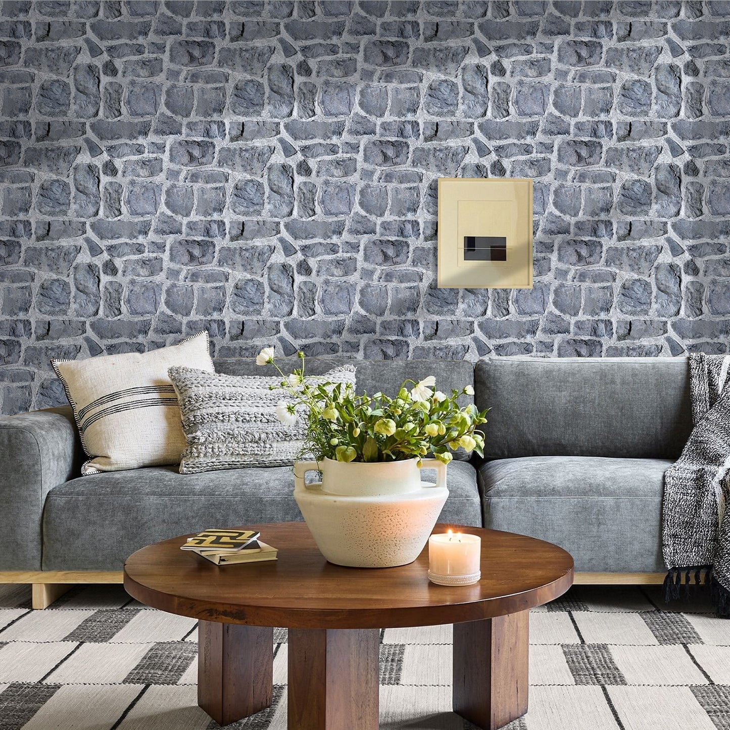 3D Retro Faux Stone Extra Large Wall Panels Peel and Stick