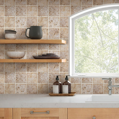 3D Rock Stone Square Wall Panels Peel and Stick