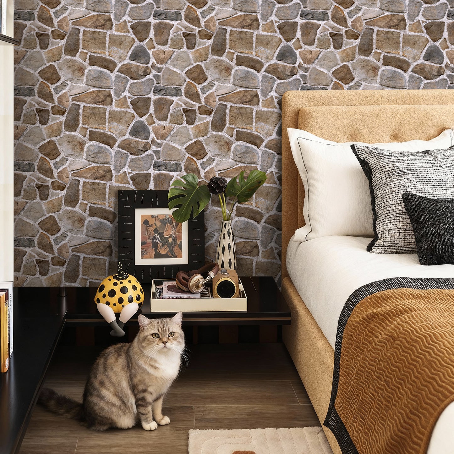 3D Rustic Stone Extra Large Wall Panels Peel and Stick