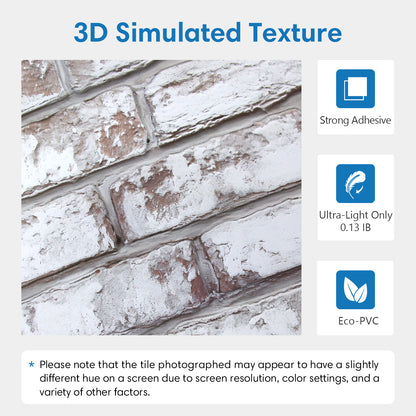 3D Rustic Whitewash Brick Wall Panels Peel and Stick