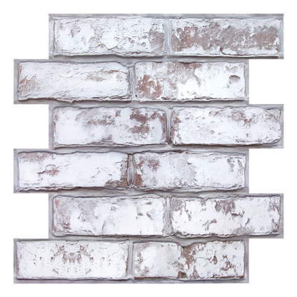 3D Rustic Whitewash Brick Wall Panels Peel and Stick