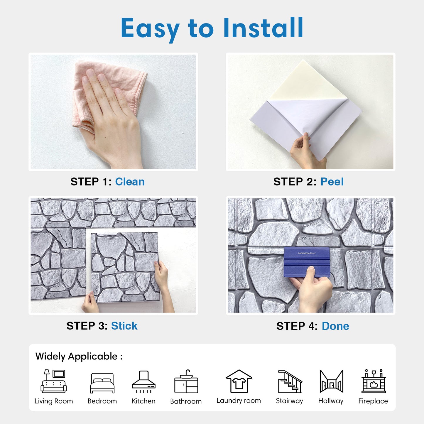 3D Sierra Sand Gray Limestone Wall Panels Peel and Stick