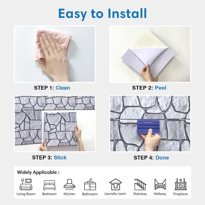 3D Sierra Sand Gray Limestone Wall Panels Peel and Stick