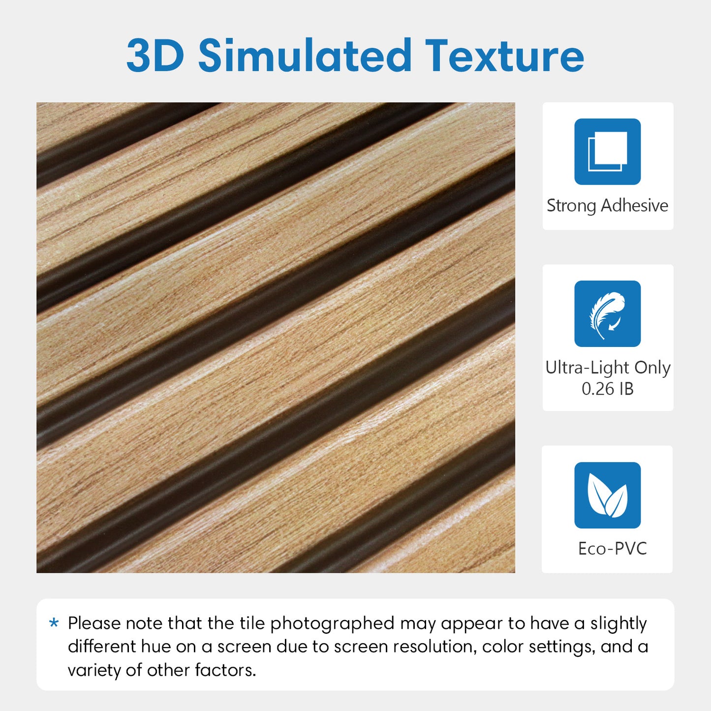 3D Slat Wood Extra Large Wall Panels Peel and Stick