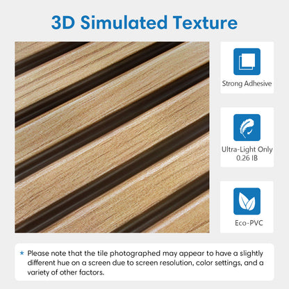 3D Slat Wood Extra Large Wall Panels Peel and Stick