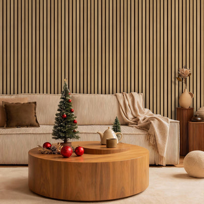3D Slat Wood Extra Large Wall Panels Peel and Stick