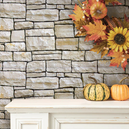 3D Stacked Stone Extra Large Wall Panels Peel and Stick