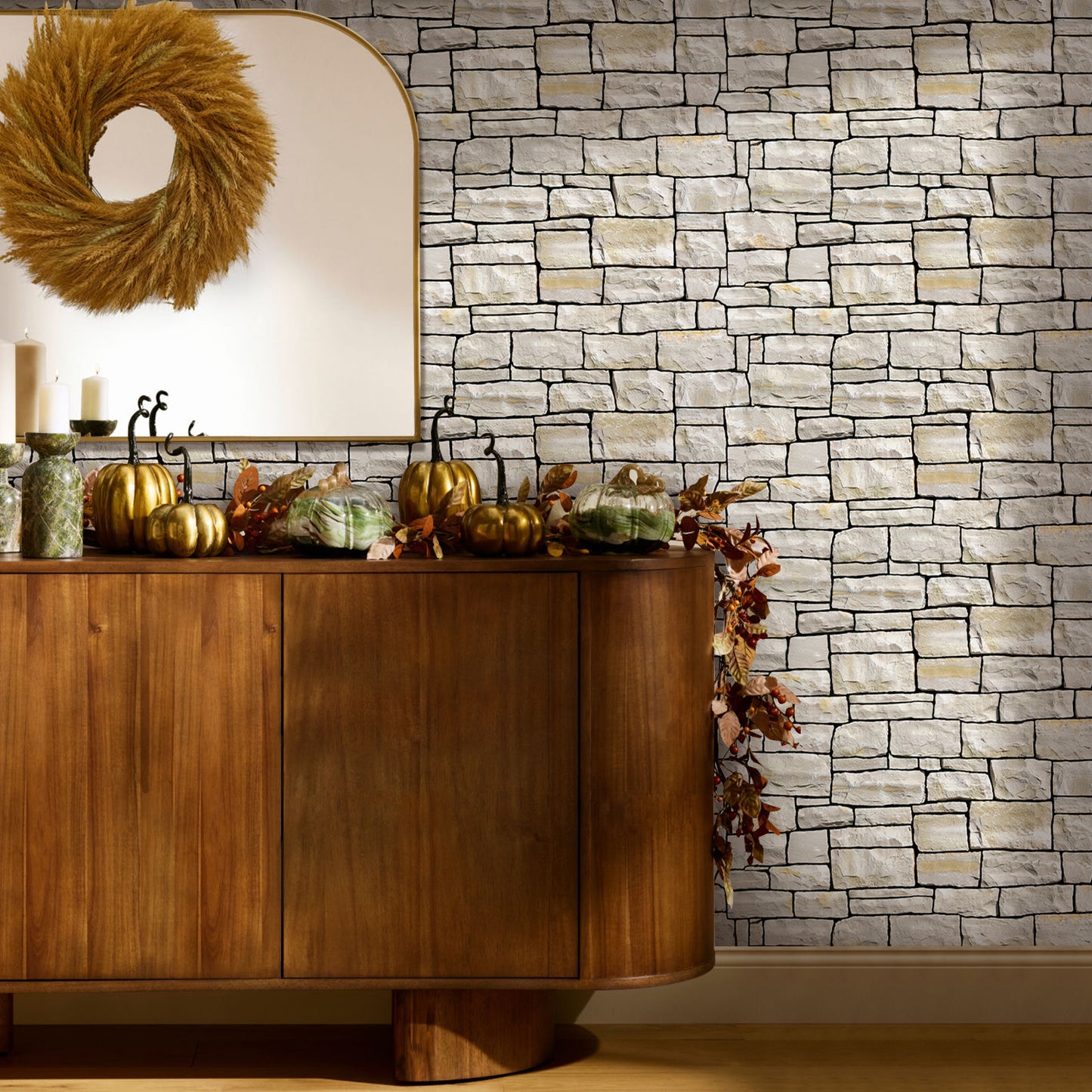 3D Stacked Stone Extra Large Wall Panels Peel and Stick