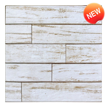 3D White Shiplap Wood Wall Panels Peel and Stick