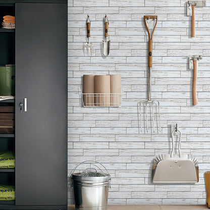 3D White Shiplap Wood Wall Panels Peel and Stick