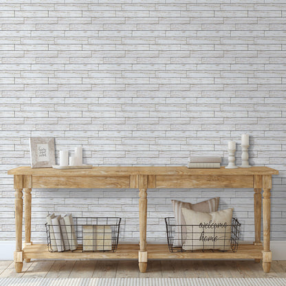 3D White Shiplap Wood Wall Panels Peel and Stick