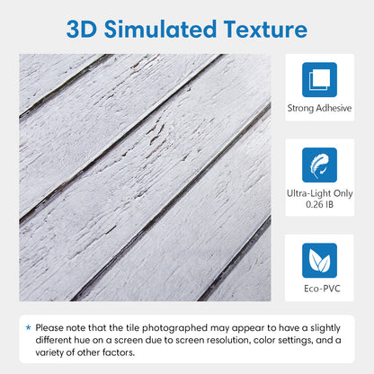 3D White Wood Grain Extra Large Wall Panels Peel and Stick