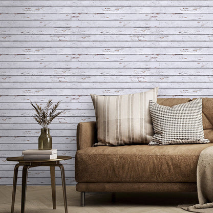 3D White Wood Grain Extra Large Wall Panels Peel and Stick