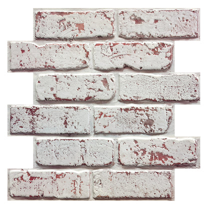 3D Whitewash Brick Wall Panels Peel and Stick