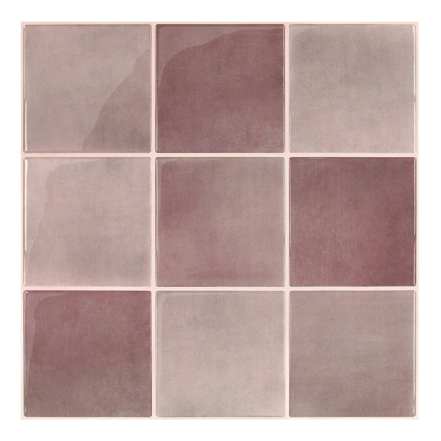 Square tiles with a mottled brown and gray pattern on a white background