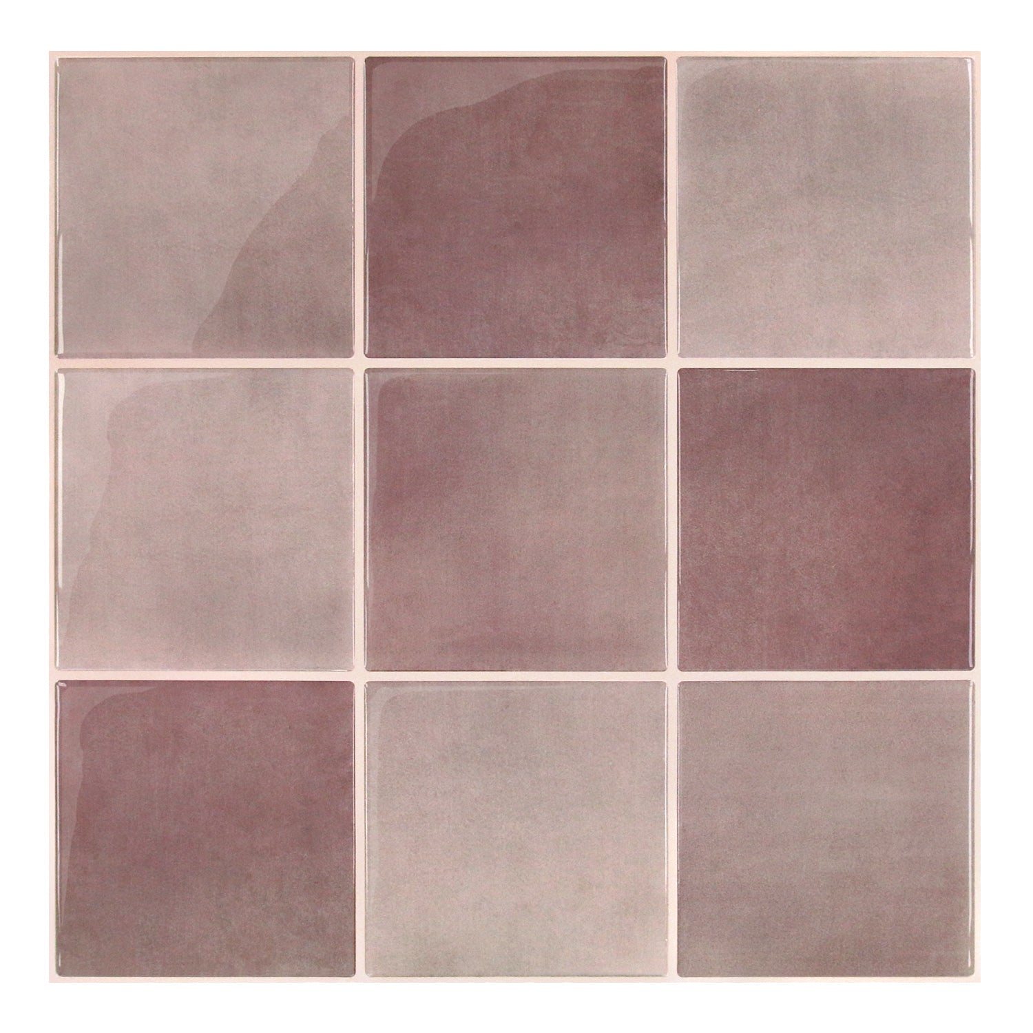 Square tiles with a mottled brown and gray pattern on a white background