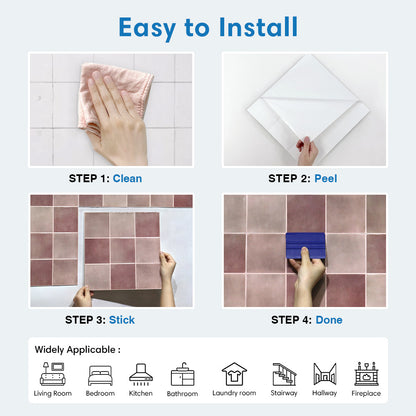 Step-by-step guide on how to install a product with images and text.
