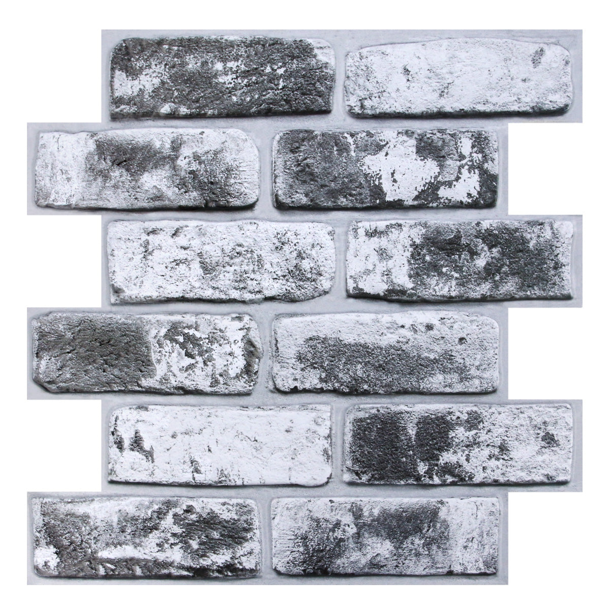 3D Dark Gray Whitewash Brick Wall Panels Peel and Stick
