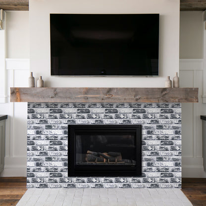 3D Dark Gray Whitewash Brick Wall Panels Peel and Stick