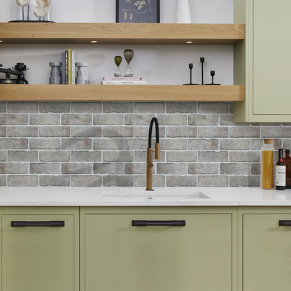 3D Distressed Neutral Brick Wall Panels Peel and Stick