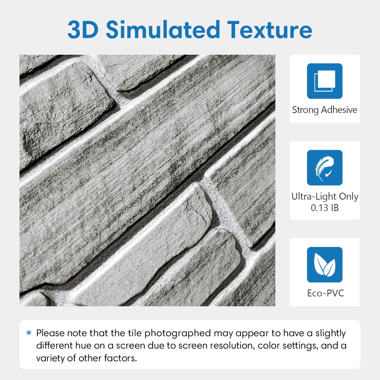 3D Grey Stone Wall Panels Peel and Stick