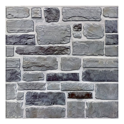 3D Smoke Rustic Stone Wall Panels Peel and Stick